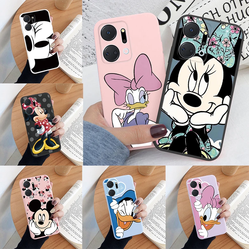 Anime Funda Case For Honor X7A HonorX7a Cartoon Pink Mickey Minnie Donald Duck Soft Back Cover Funda For Honor X 7A Coque Couple