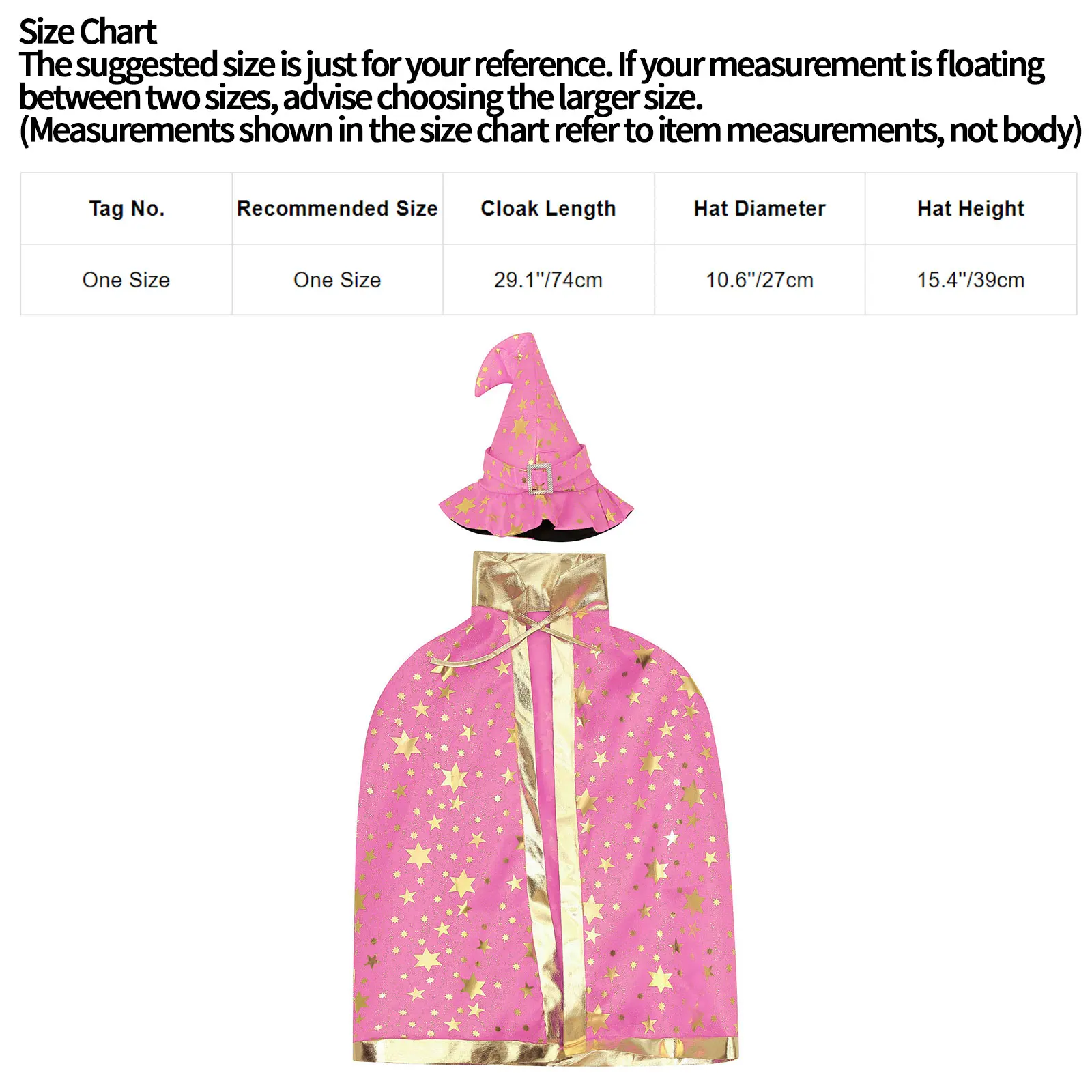 Children Halloween Witch Cosplay Costume Prop Shiny Star Print Lace-Up Cloak Cape with Hat Theme Party Wizard Pole Play Clothes