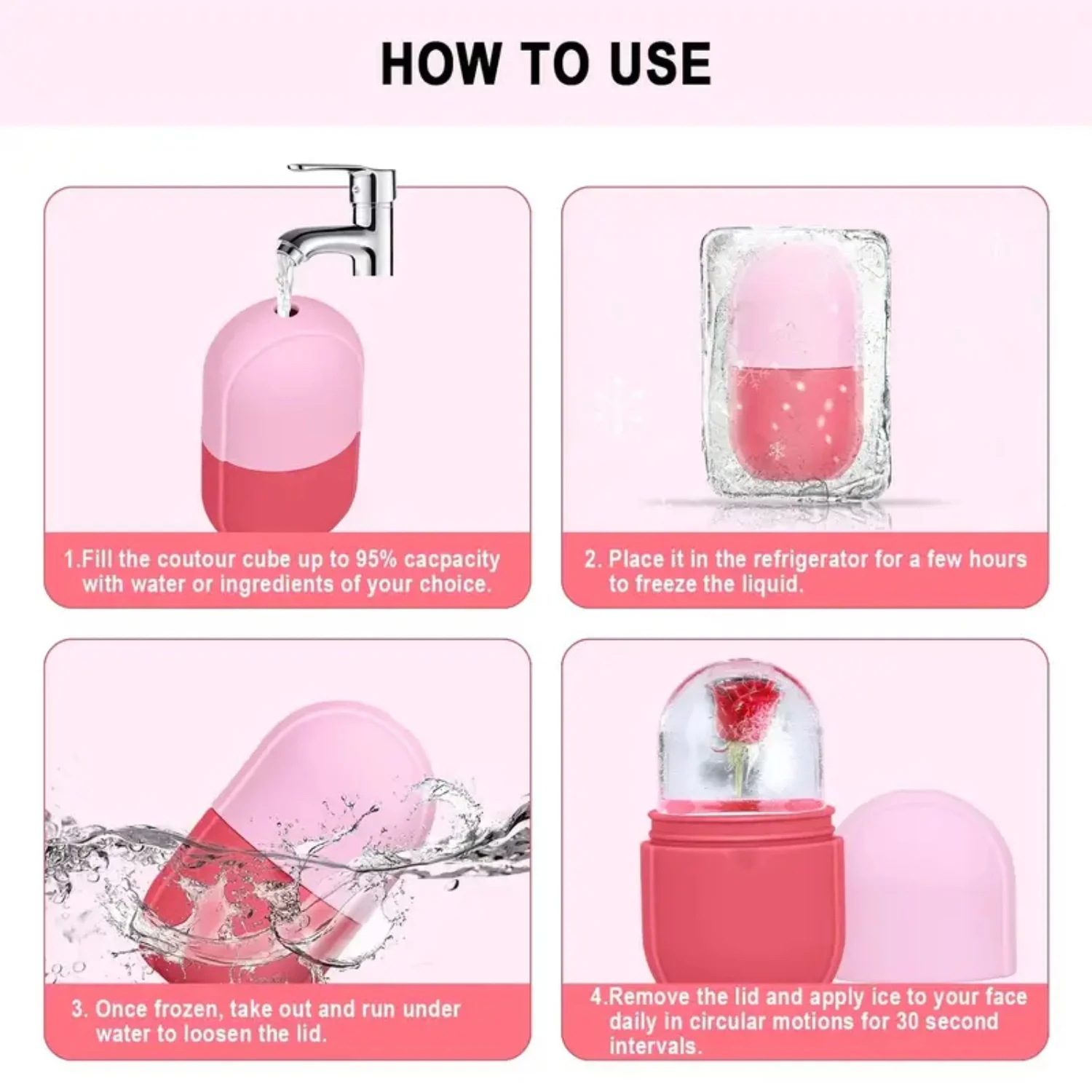 1 шт. Ролик Ice Facial Cube для осветления кожи, охлаждения и подтяжки лица, глаз, шеи - улучшение сияния, тона, де-пуховых глаз - многоразовый