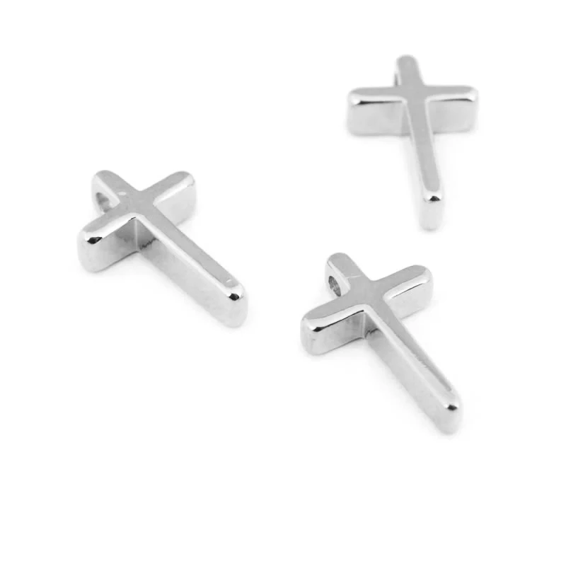 20PCS 13x8MM 18K Gold Color Brass Small Cross Charms Pendants Jewelry Necklaces Making Supplies Diy Findings Accessories