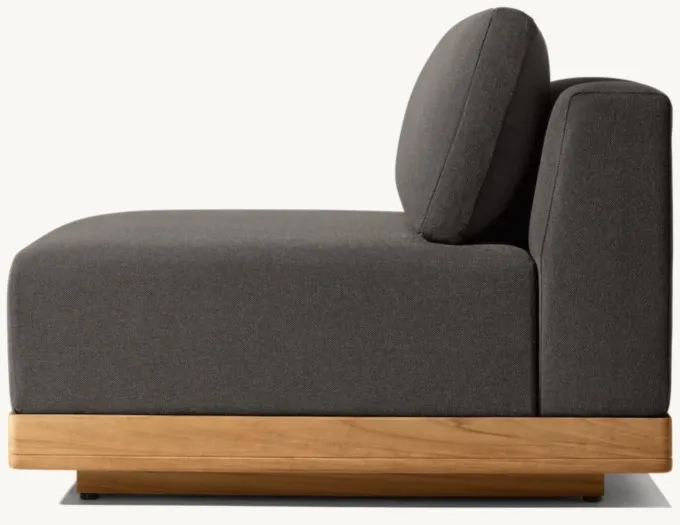 

Modern teak rectangular table with modular sofa for hotel park living room