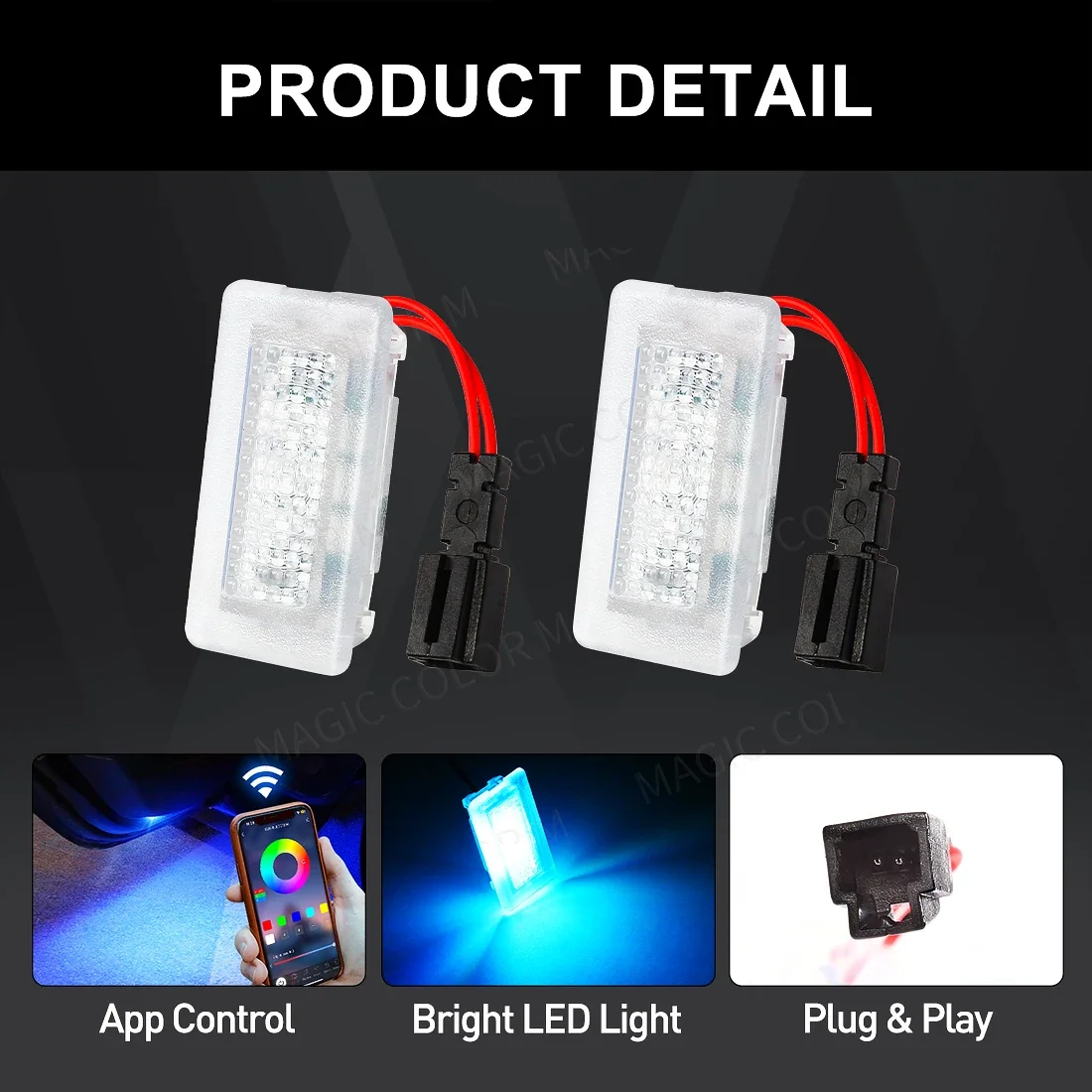 Dla Tesla Model 3 Y S X Oświetlenie przestrzeni na nogi LED RGB APP Atmosfera Wnętrze Podłoga Drzwi Puddle Bagażnik Lampy dekoracyjne Akcesoria