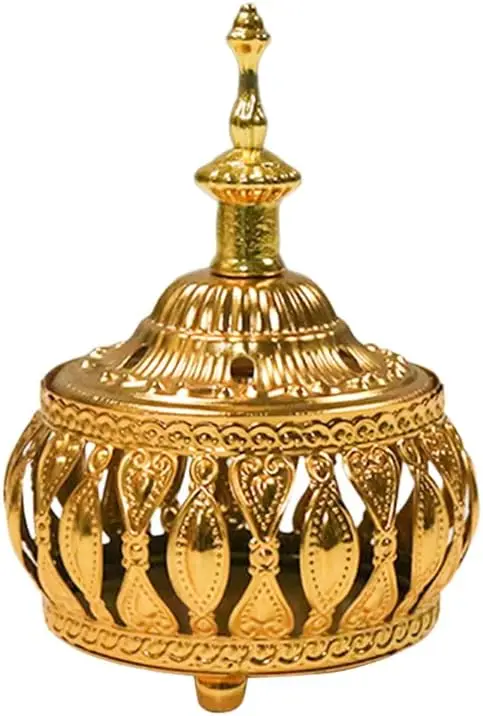 Ramadan Decoration Gold Eid  Burner Metal Hollow Design  Holder Eid Mubarak  Burner Censer Burner Ramadan Muslim Islam Festival