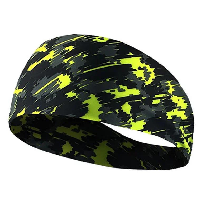 Unisex Men Women Sports Sweatband Headband Printing Breathable Gym Running Tennis Headwrap High Elastic Outdoor Sports Headwear