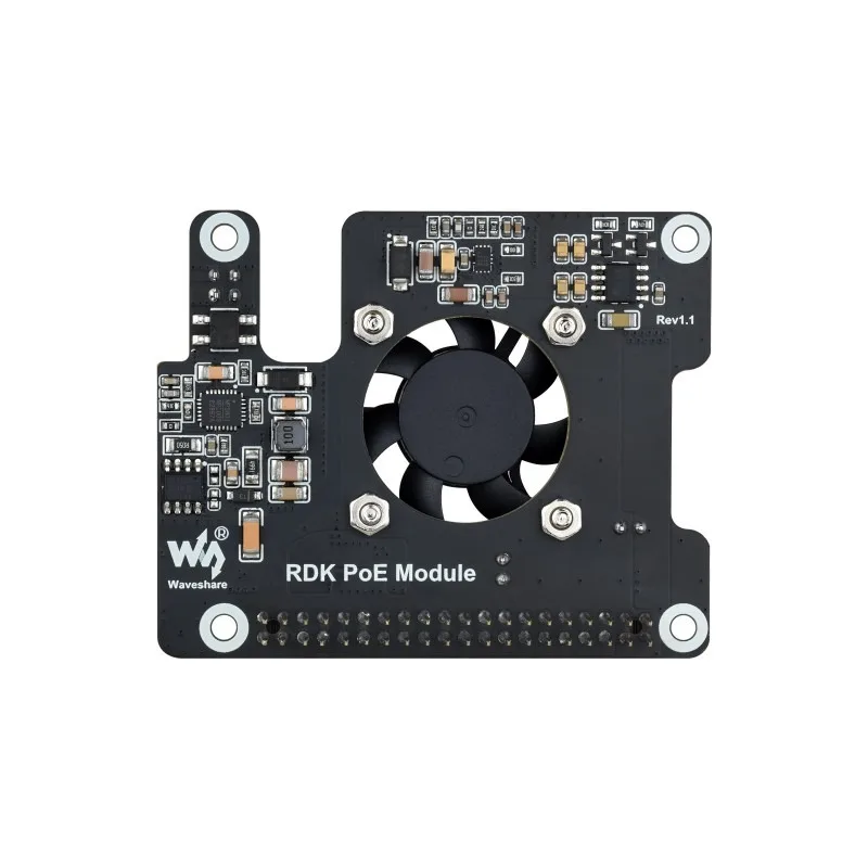 Power Over Ethernet Expansion Board For RDK X5, Onboard Cooling Fan, With Metal Heatsink, Supports 802.3af/at Network Standard