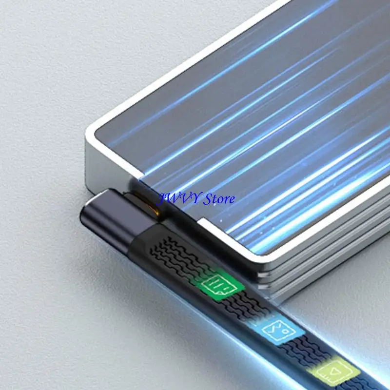 573A 240W USB C Cable carga 40Gbps Transferencia datos corta resistente a curva cordón flexible para dispositivos