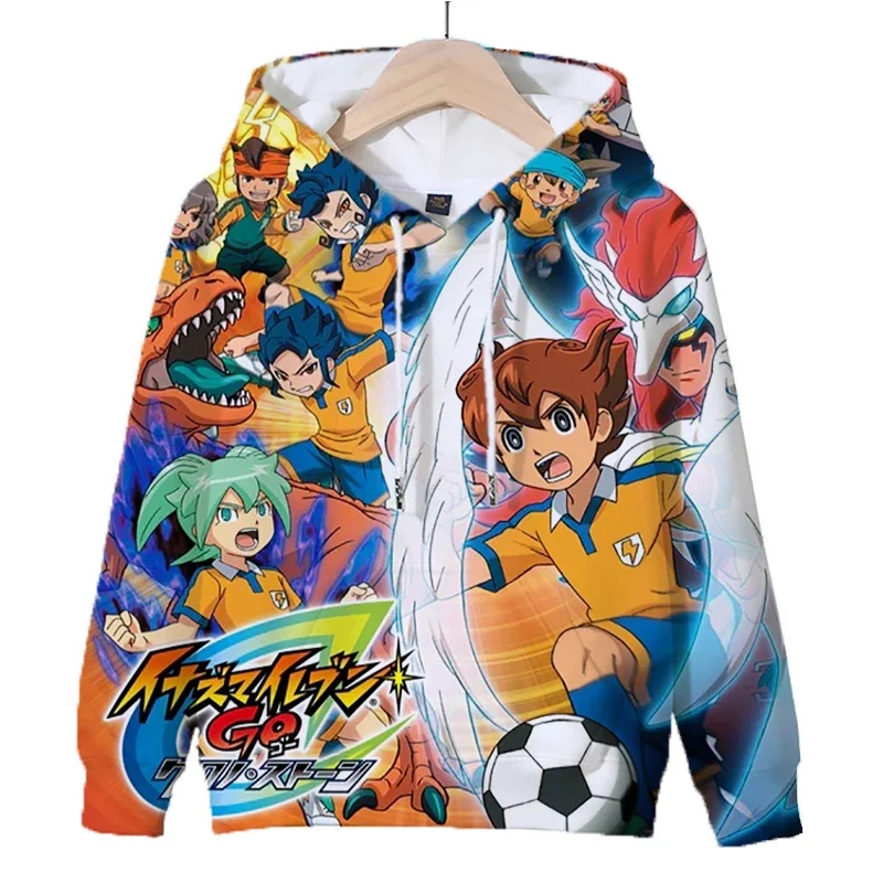 Inazuma Eleven Go Print Hoodies Autumn Sweatshirts Cartoon Tops Kids Clothes Harajuku Hoodie for Boys Girls Pullovers Sudadera