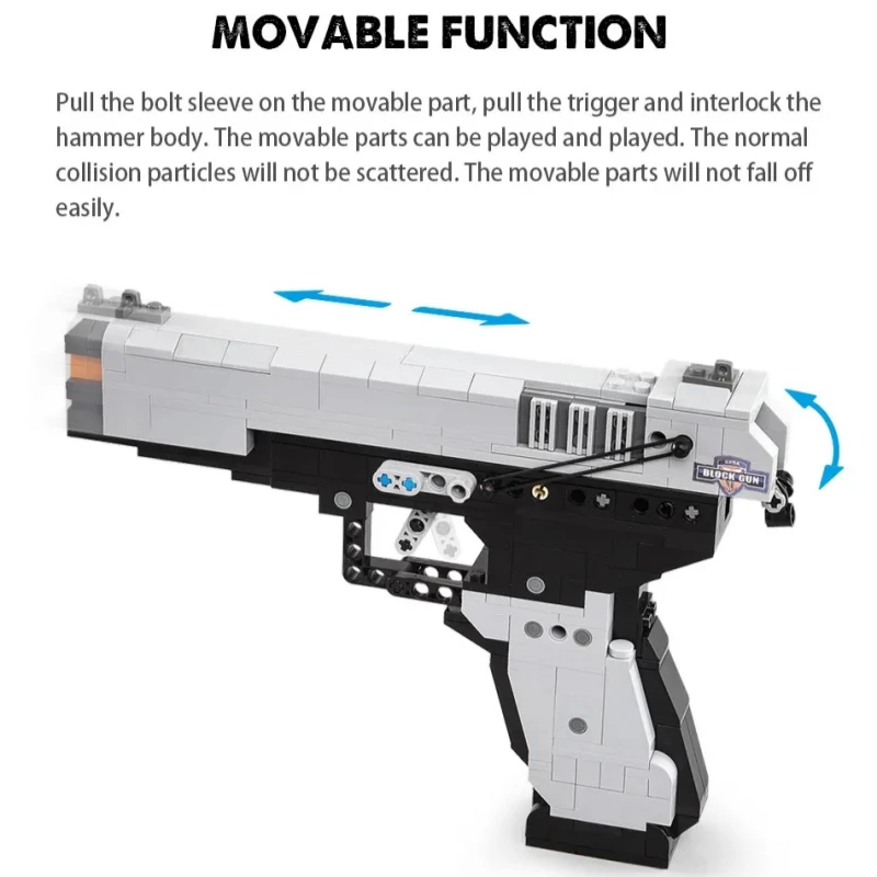 مدينة الشرطة التقنية سلاح عسكري مسدس M23 اللبنات للنار رصاصة بندقية نموذج لعبة الطوب للأطفال هدية الكريسماس #4