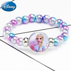 Disney Cartoon Frozen Princess Bracelet Accessories Cute Elsa Anna Colorful Bead Jewelry Toys for Children Birthday Gift