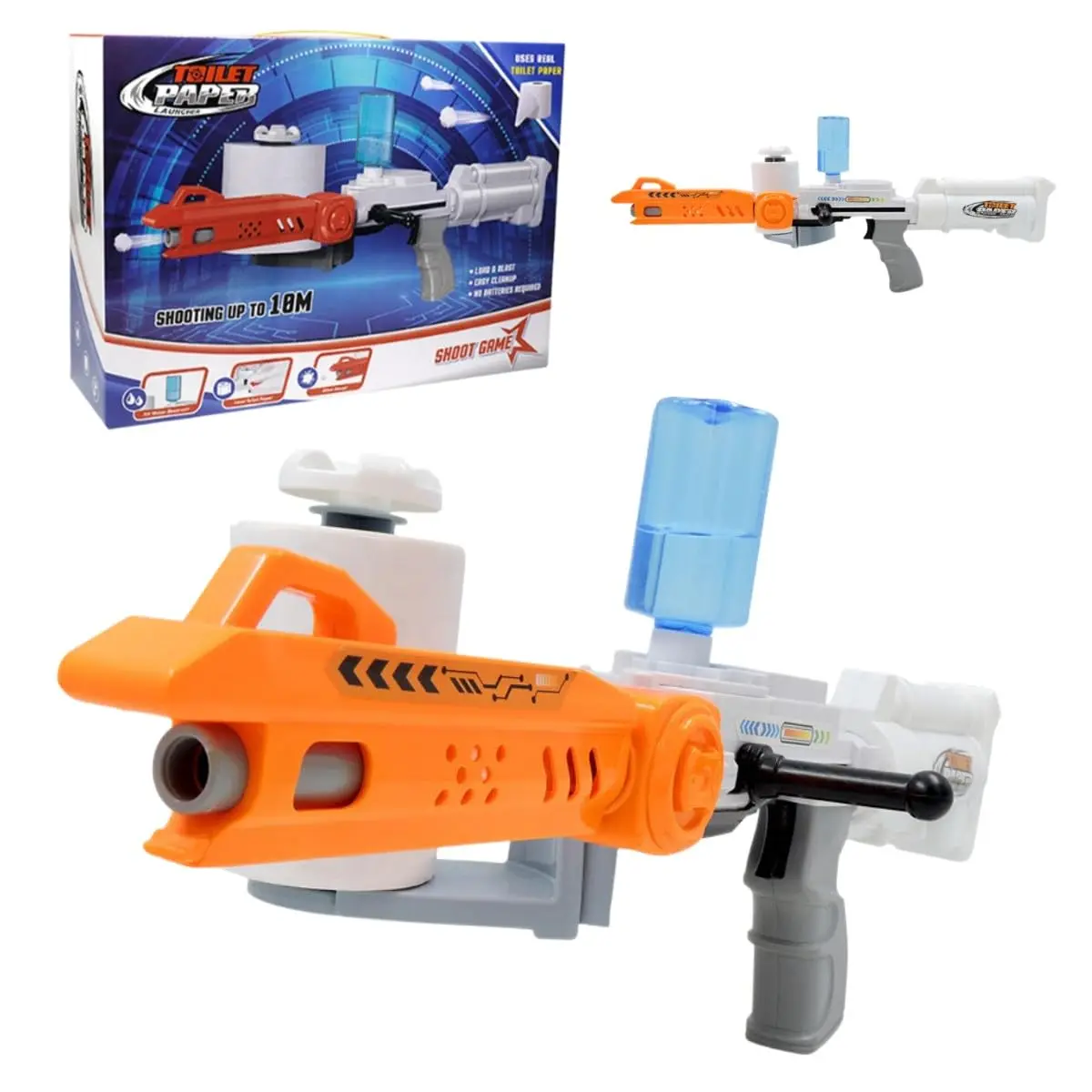 

FANDAO Children Toilet Paper Emitter Roll Paper Gun Wet Wipes Toilet Paper Gun For Children Handheld Shooting Toy Chasing Toys