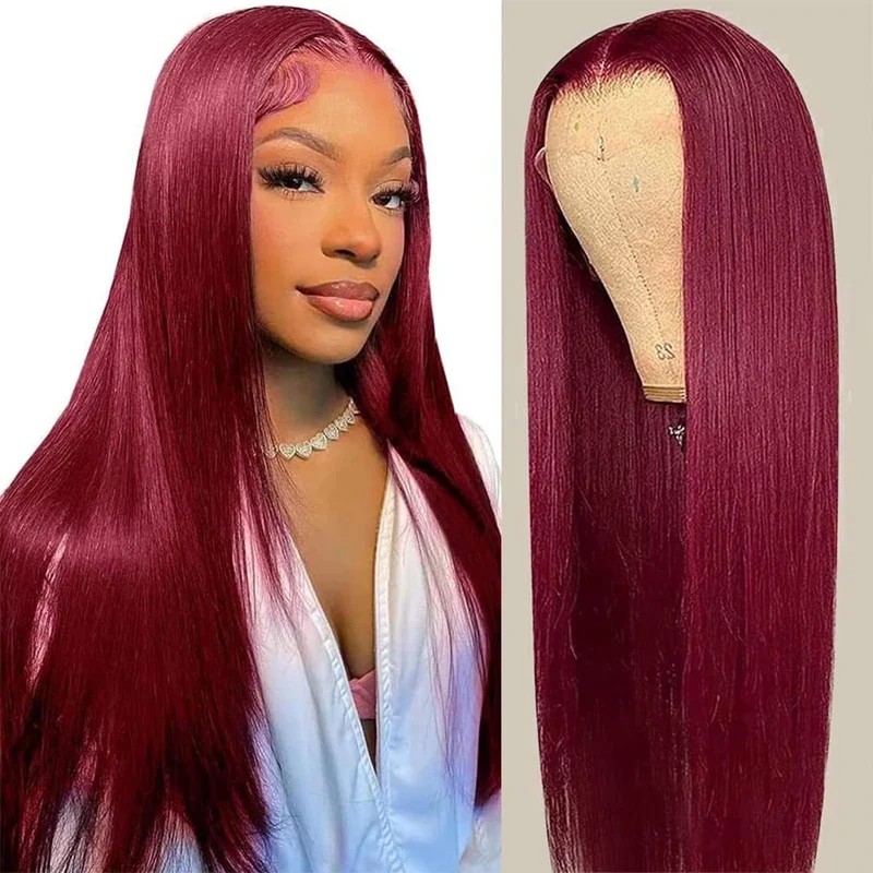 8-30 Inch Straight Front Lace Wig Quality 13x4 100% Human Hair Wigs for Black Women Pre Plucked Brazilian Lace Frontal Wig