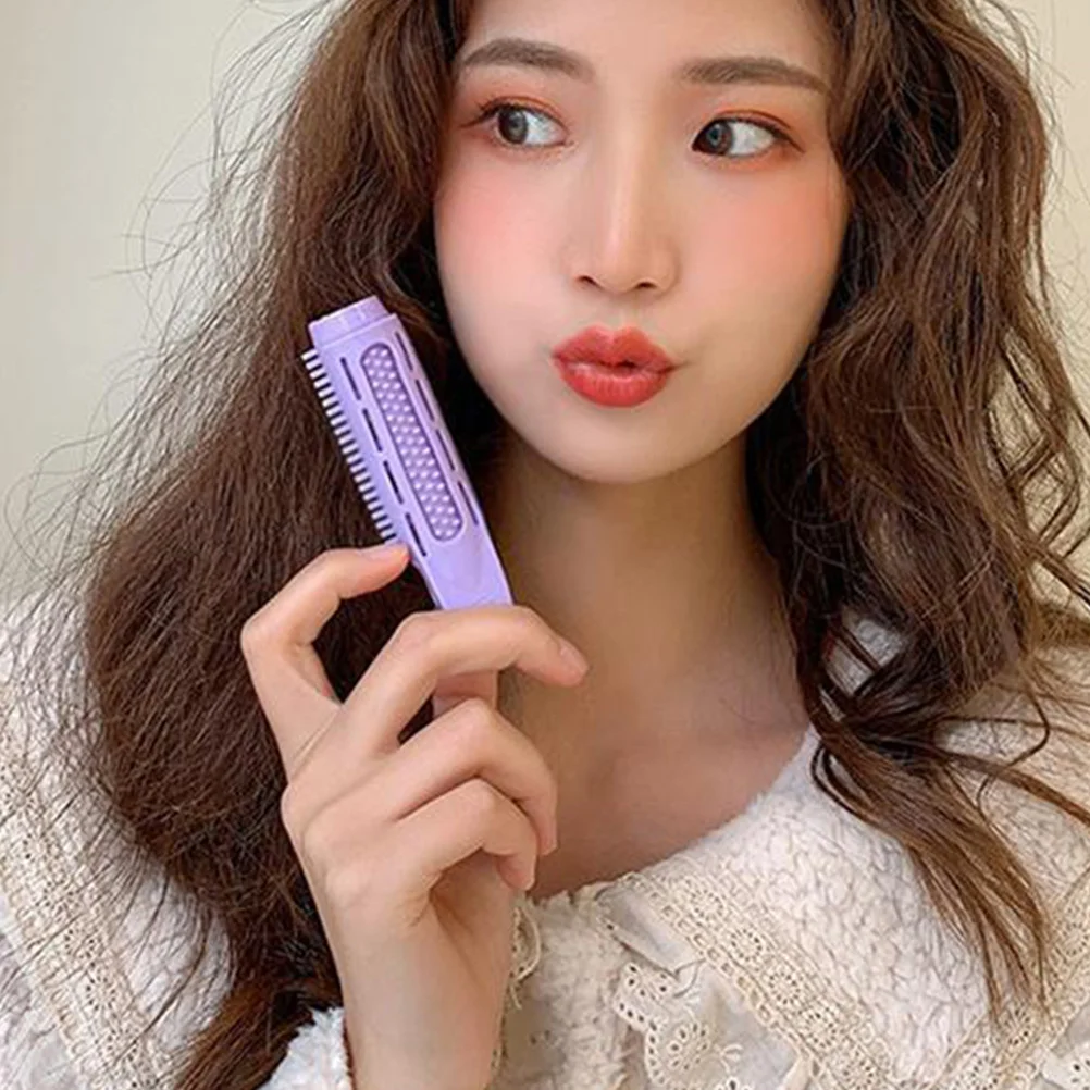 

10pcs Curlers Hair Roller Clip ABS Material Lightweight Purple Easy DIY Home Travel Bangs Curly Volume Jaw Clamps Women