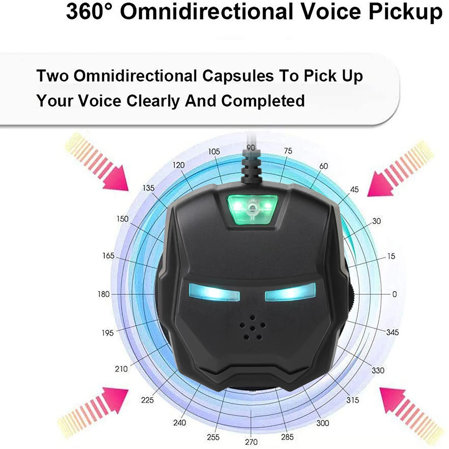 GAM-UM07 Desktop 360 Omnidirectional Microphone for Computer Game Live Recording Online Conference