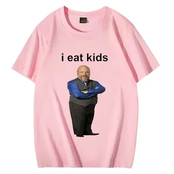 Bertram Eat I Eat Kids 남녀공용 그래픽 티셔츠, 반팔 캐주얼 스트리트웨어, 재미있는 유니섹스 티, 2024 여름