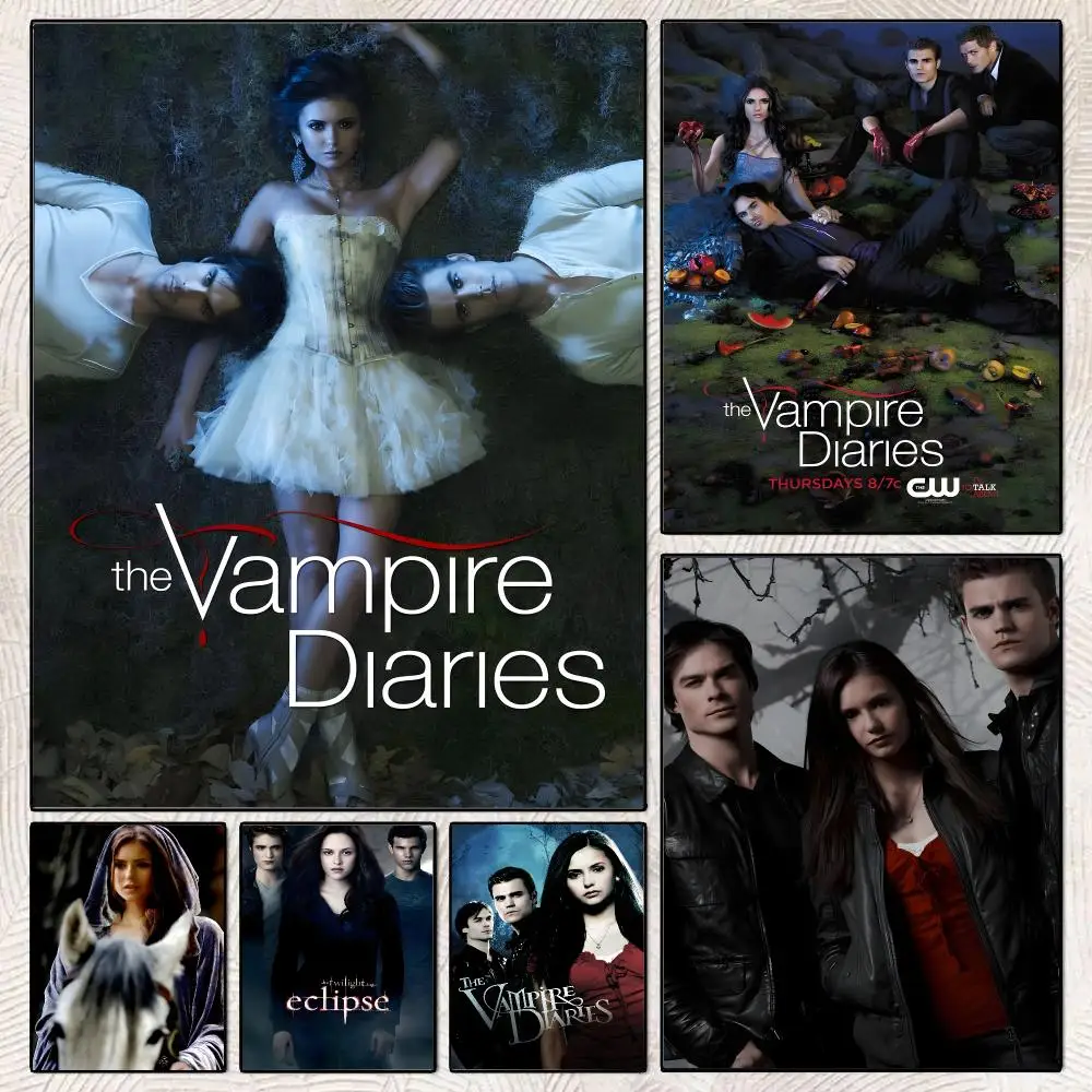 The V-Vampire Diaries TV Drama Poster Decorative Wall Art Stickers Mural For Home Living Room Hallway Decor Gift