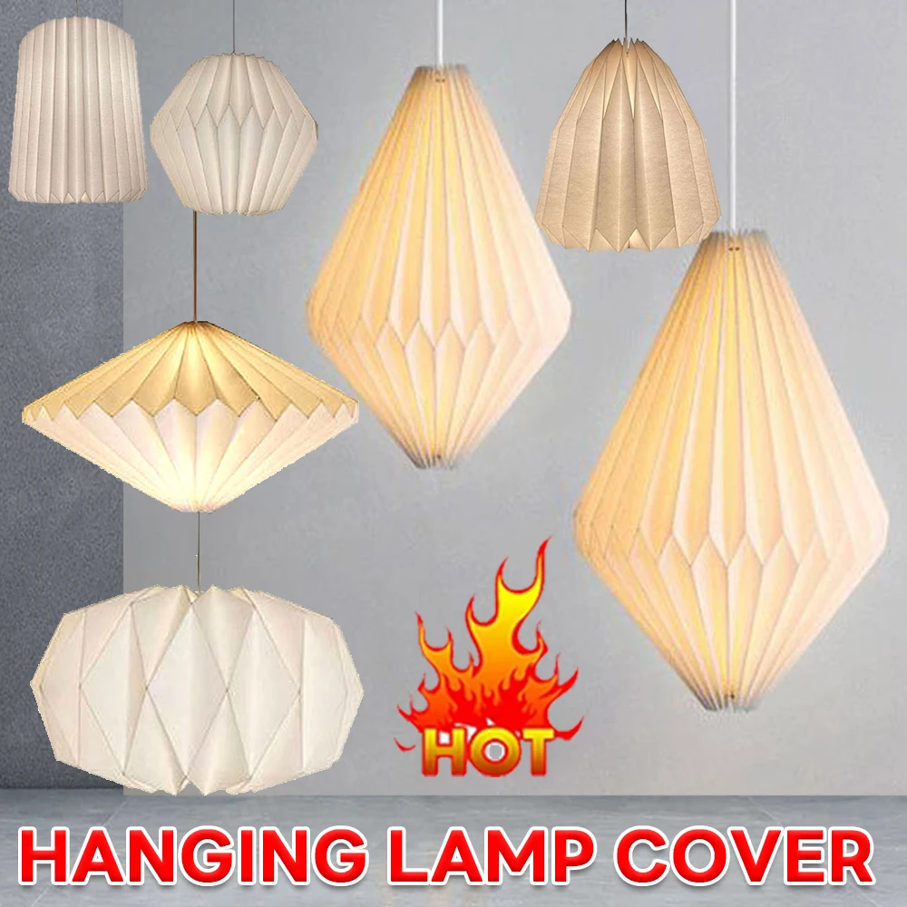 Hanging Lamp Cover Nordic Style Chandelier Lamp Shade Creative Paper Origami Ceiling Pendant Lampshade for Living Room Decor