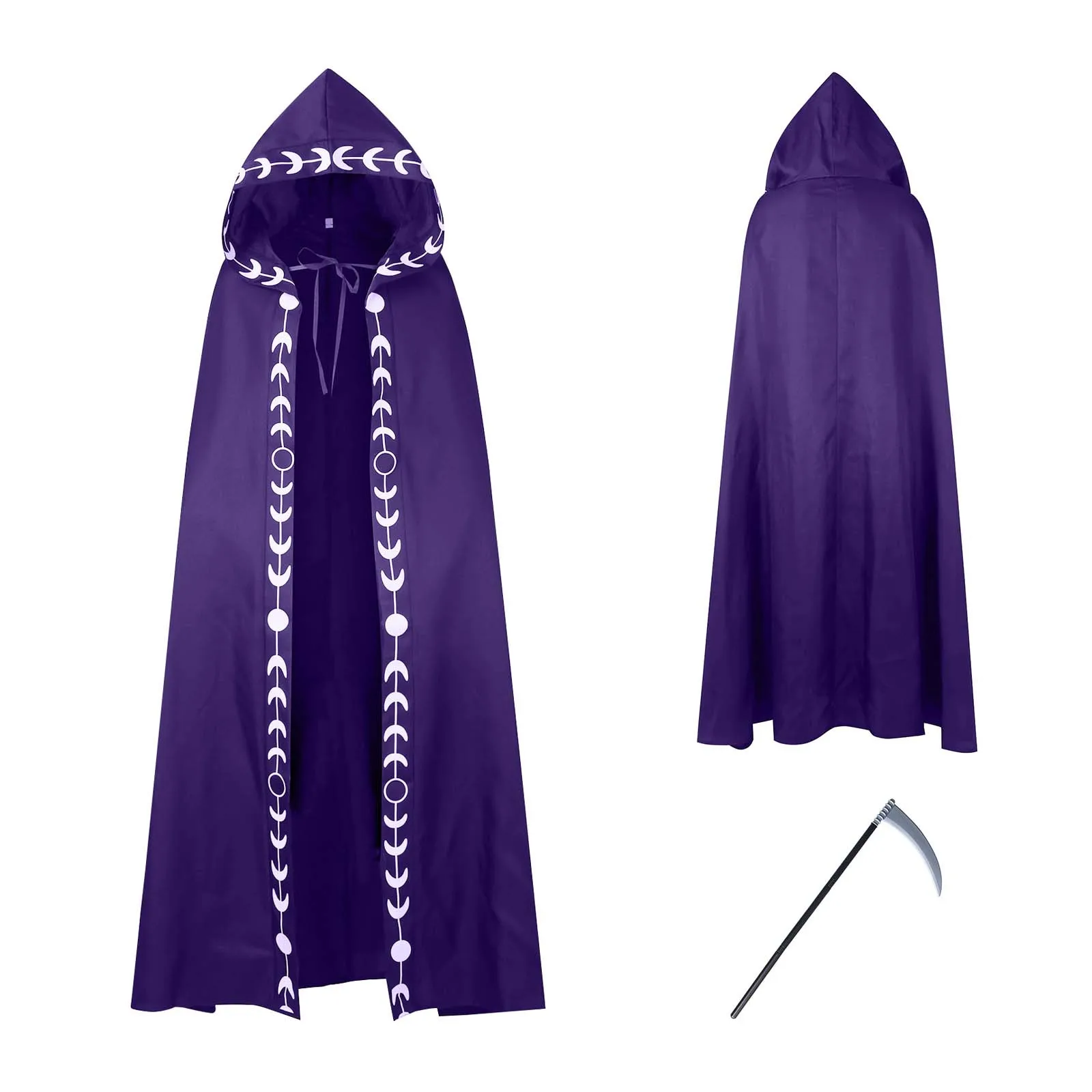 Longue Cape à Capuche pour Adulte et Enfant, Costume de Cosplay Unisexe, Noir, Rouge, Everak, Sorcière, Faucheuse, Robe de Vampire, ixd'Halloween, Maquillage