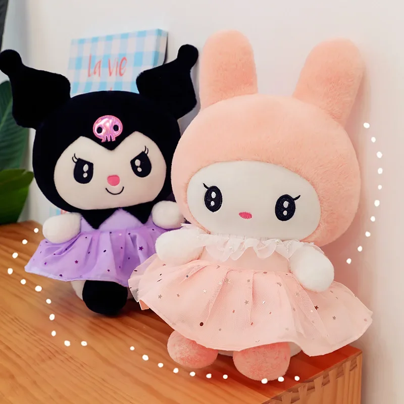 60CM Sanrio Plushies Dolls Cartoon Kuromi Dress farcito grande bambola di peluche My Melody peluche Pillow Room Deco bambini regali di compleanno