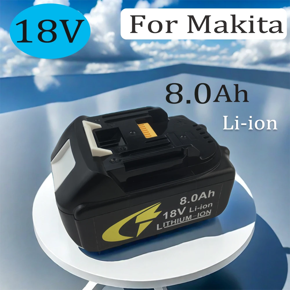 Batterie pour Makita 18V 8,0 Ah, outil électrique à affichage LED, Ion Eddie, modèles compatibles BL1860 BL1830 BL1850 BL1860B