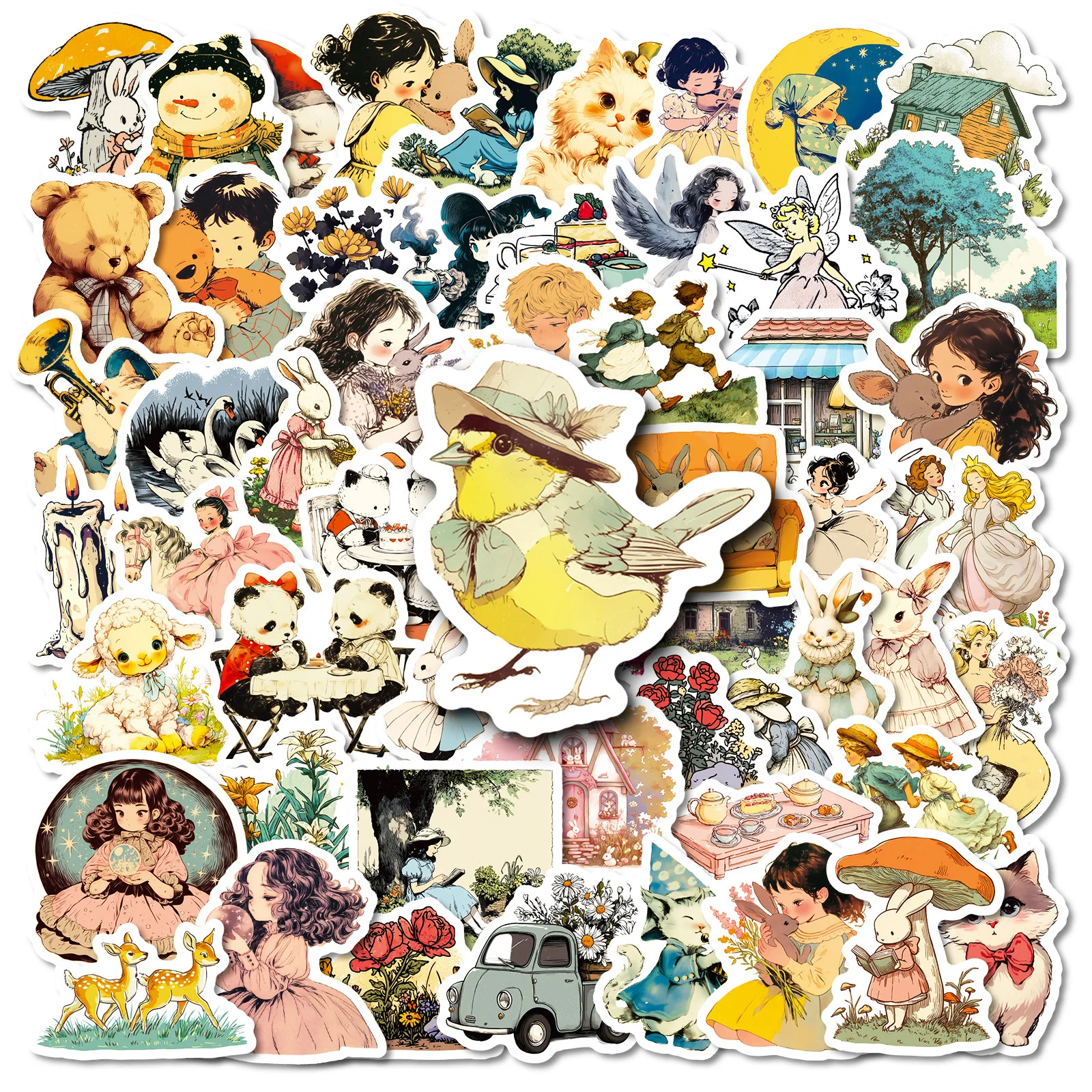 50 pçs dos desenhos animados estilo conto de fadas adesivos criativo bonito graffiti decoração notebook mala guitarra geladeira telefone decalques brinquedo