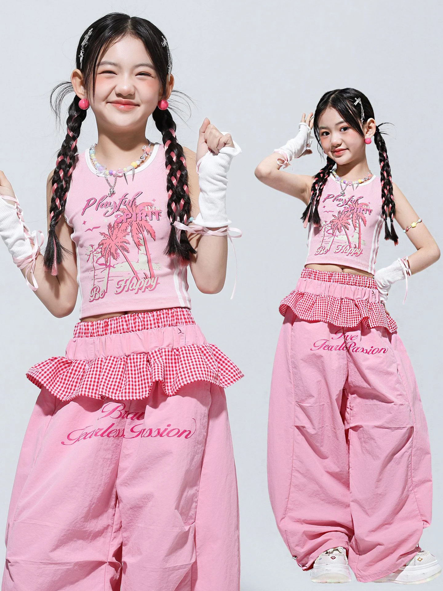 

Kpop Clothing Pink Suit For Girls Summer Fashion Street Wear Hip Hop Practice Clothing Jazz Dance Performance Costume Y2K Wear