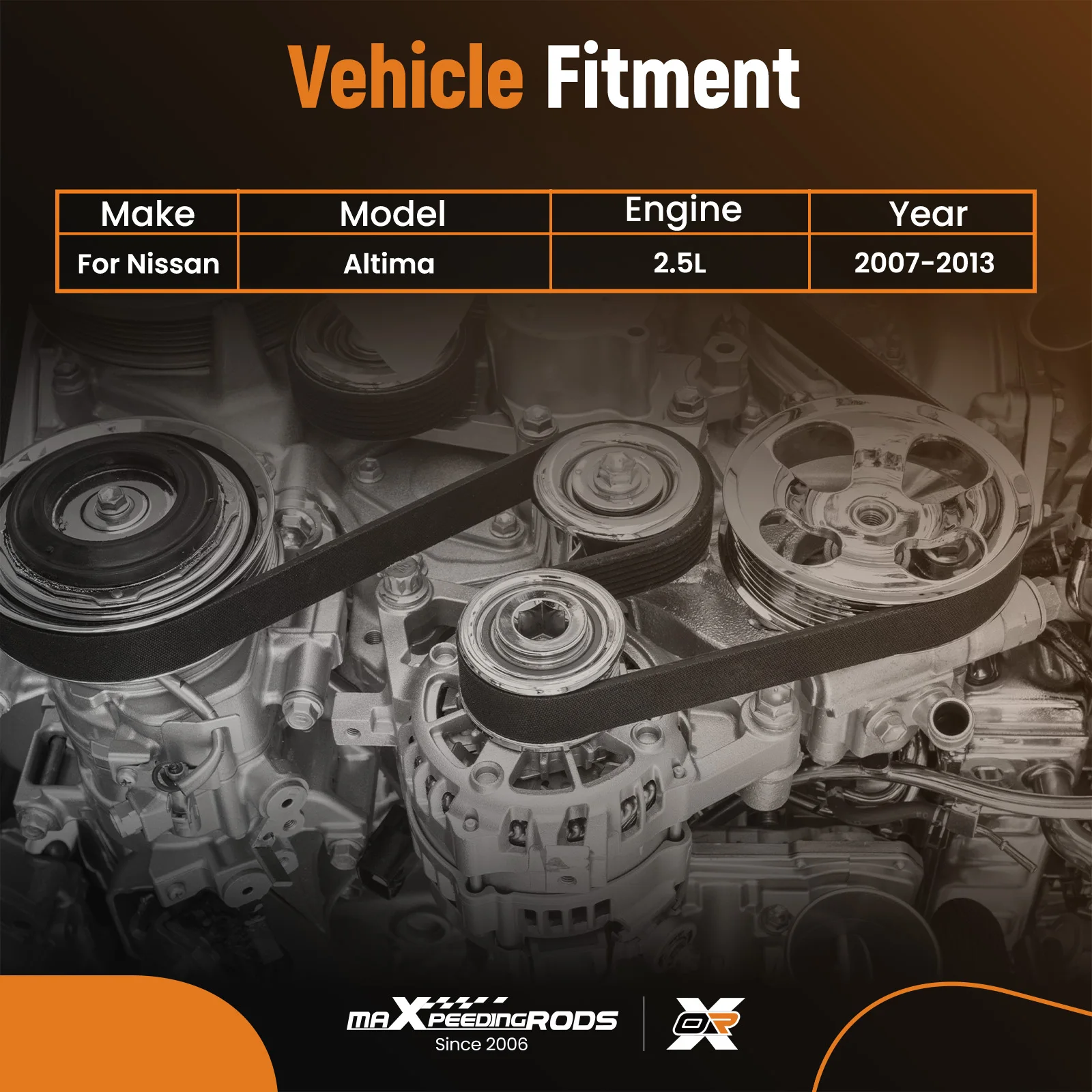 

Serpentine Belt Assembly Kit for Nissan Altima 2.5L 2007-2013 11720JA00A 6pk2230