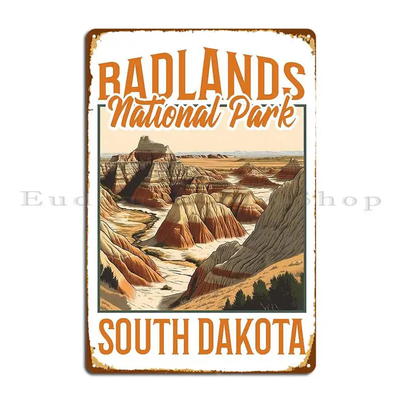 Badlands National Park South Dakota Usa Metal Plaque Cinema Poster Pub Plates Retro Print Tin Sign Poster