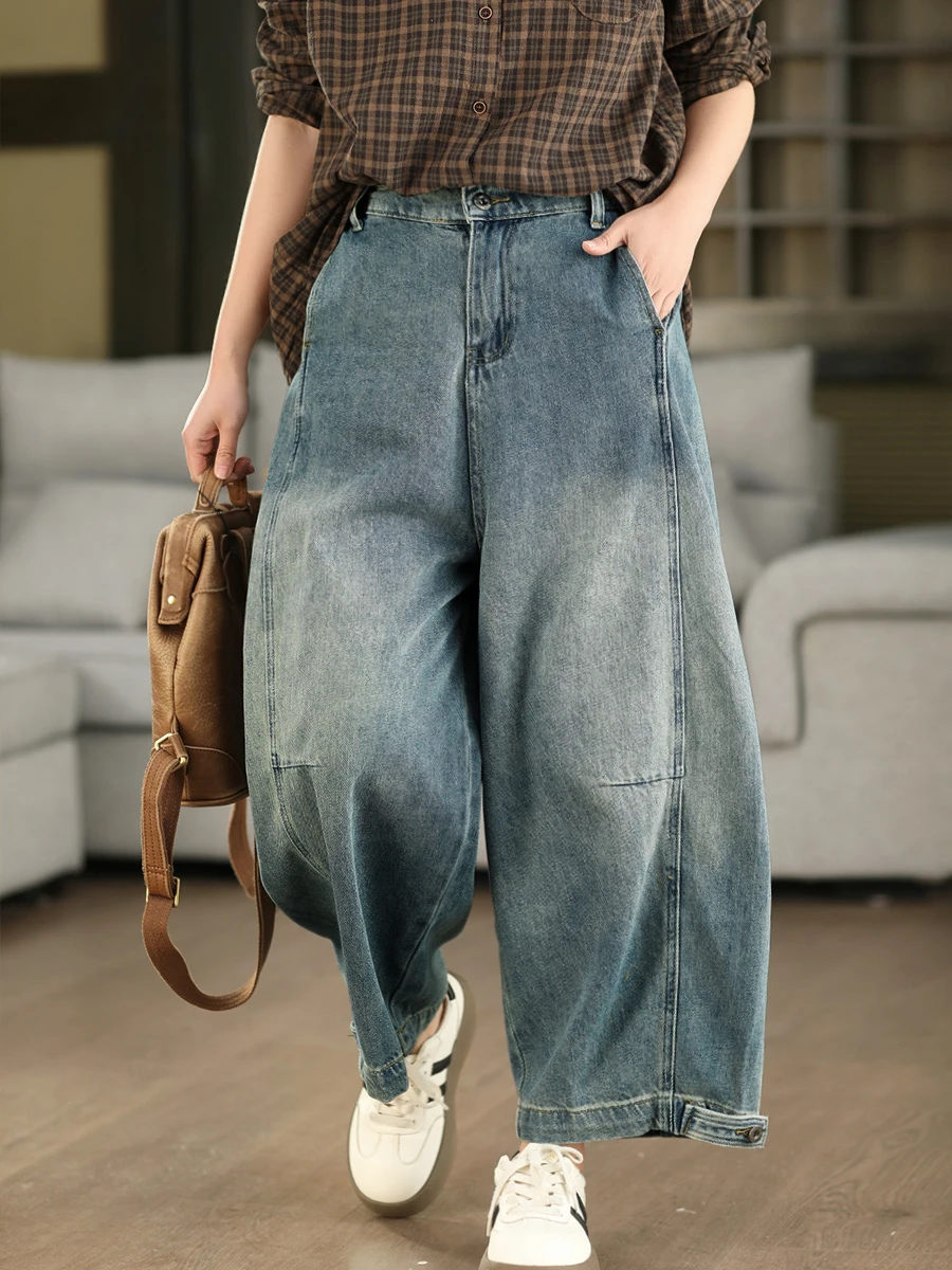 

Retro Waed High Waist Straight Leg Denim Jeans Women's 3D Mosaic Slimming Casual Spring Sle Classic Blue Jeans