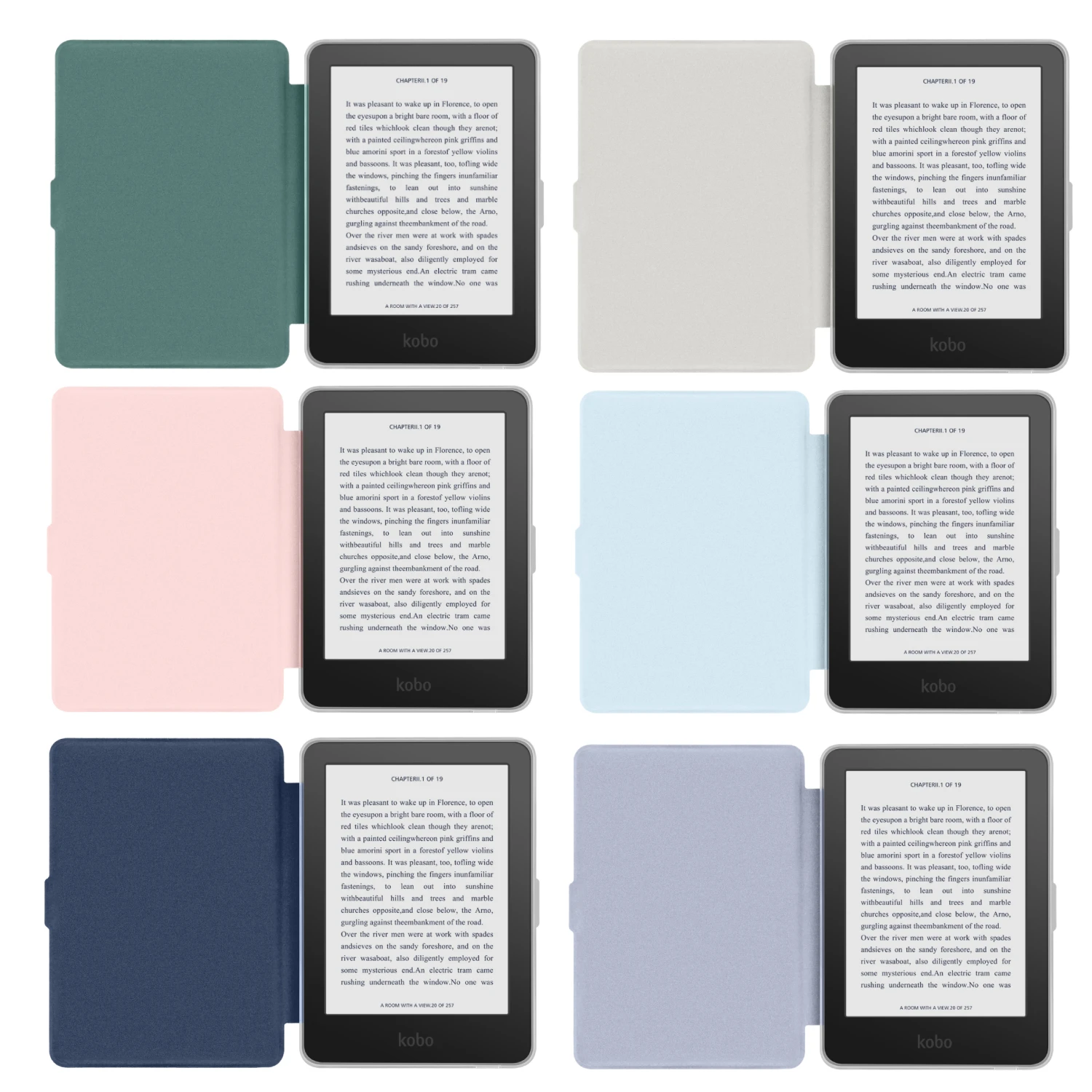 For Kobo Clara BW Case Colour 2E  + Screen Protector Auto Sleep Leather Magnetic Cover Transparent Acrylic Case 6'' ebook Funda