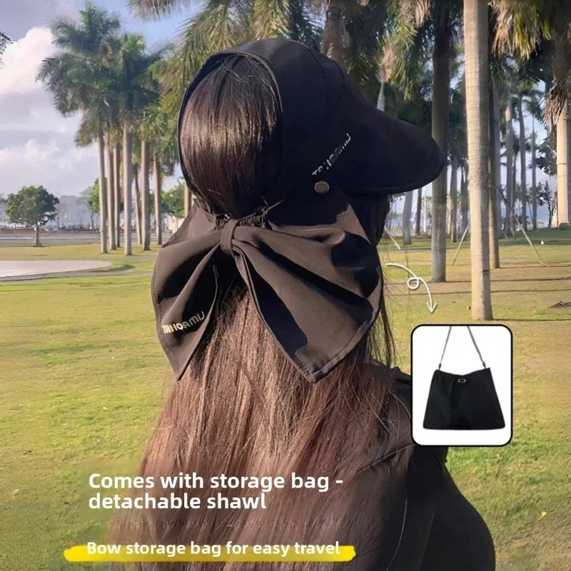 

1Pcs Creative Fashion Sun Hats Bow Design Neck Flap Bucket Hat for Women Autumn Outing Outdoor Travel Hiking Cycling Anti-UV Hat