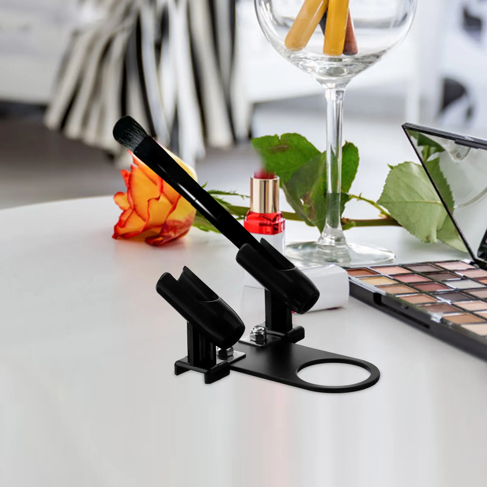 

Durable Iron Dual Spray Pen Holder Stylish Makeup Airbrush Stand Support Bracket
