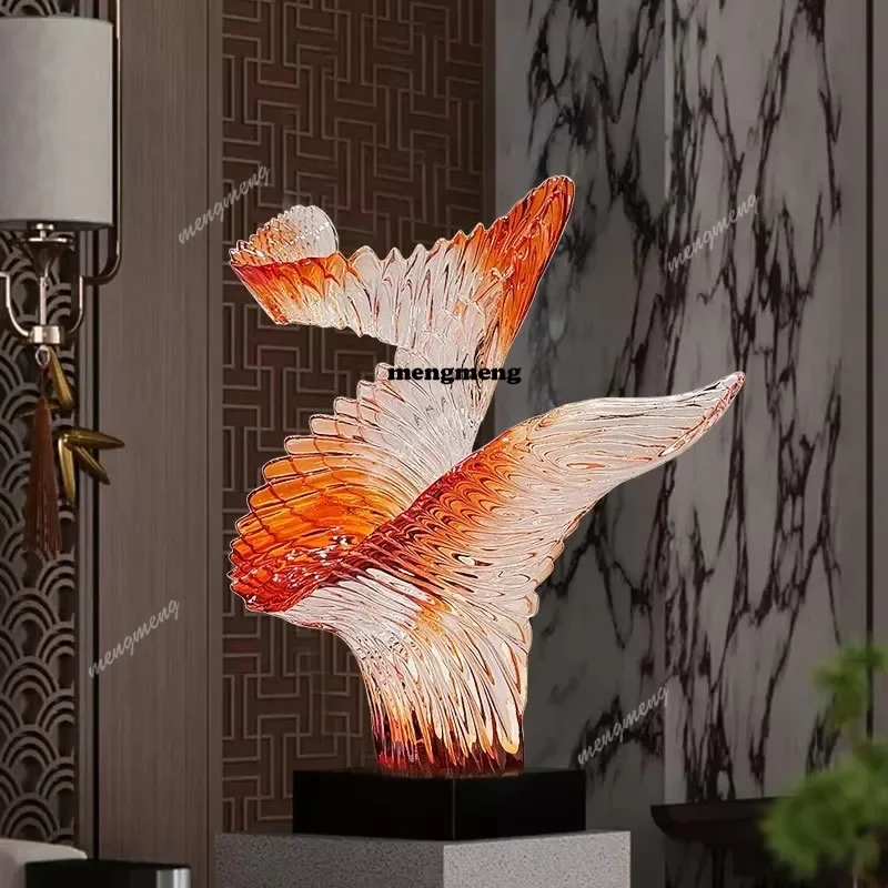 Y136 Horizontal Modern Transparent Art Sculpture Hotel Entrance Shopping Mall Office Desktop Decoration