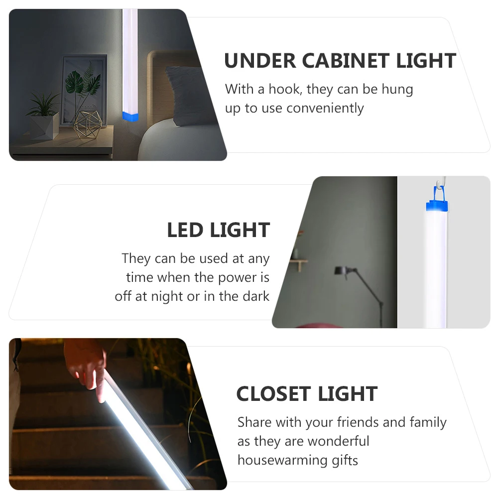 

USB Charging Emergency Light LED Panel Lamp for Bedroom Camping 3 Levels Adjustable Thin Design ABS Material Under Cabinet Hook