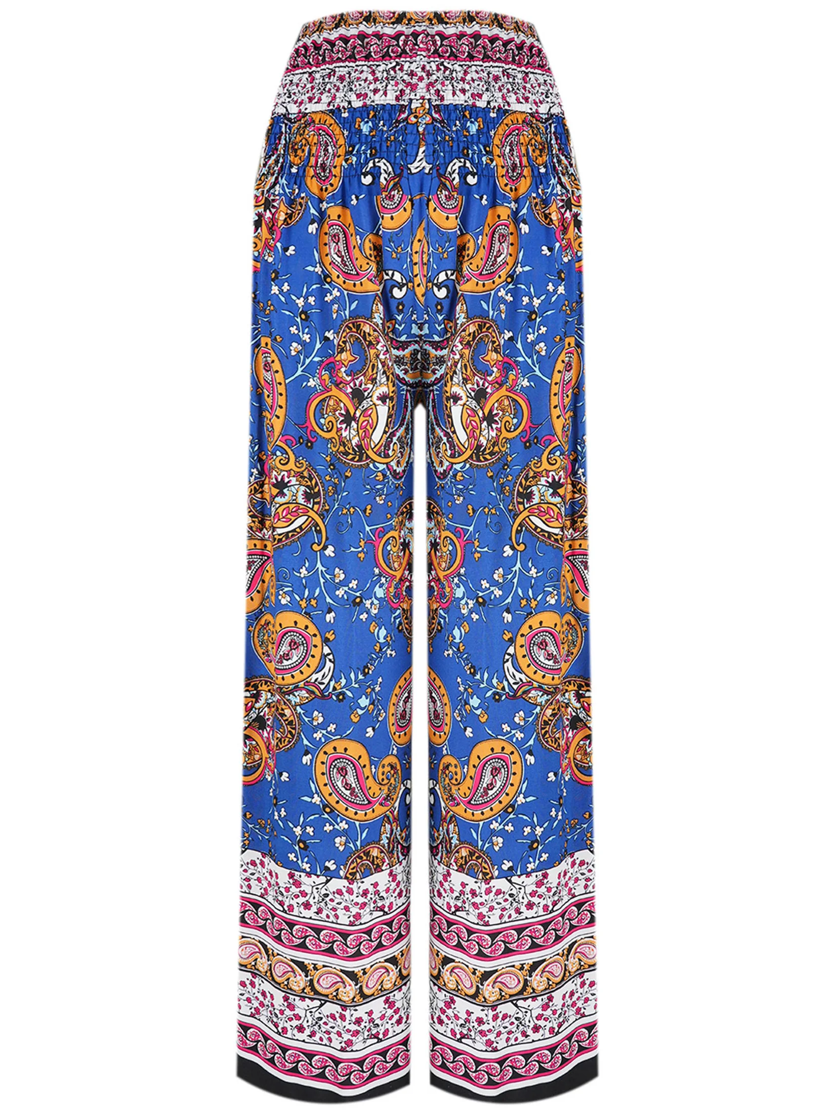 Women\'s Wide Leg Pants Loose Casual Comfortable Travel Ethnic Wear Bohemian Holiday Style