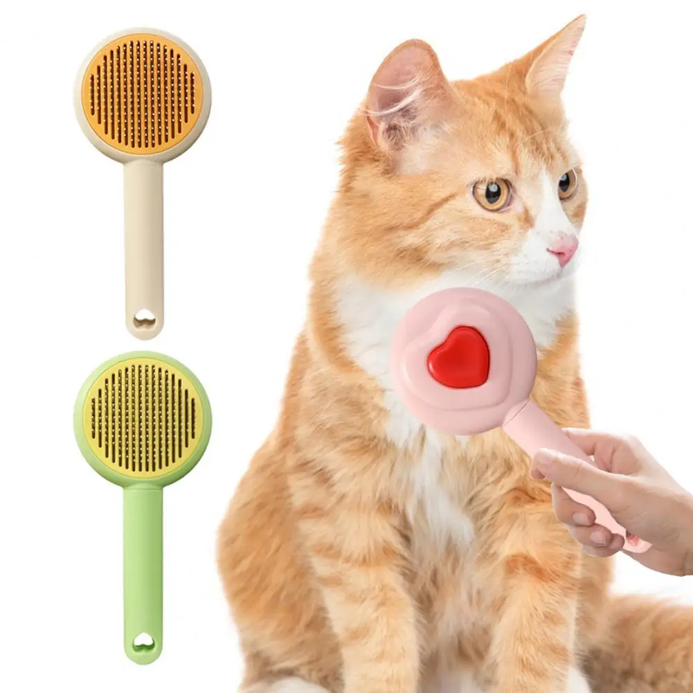 Pet Hair Detangler Comb Cat Dog Hair Removal Comb with Easy Clean Design for Pet Grooming Massaging Dust Removal Long Short Hair