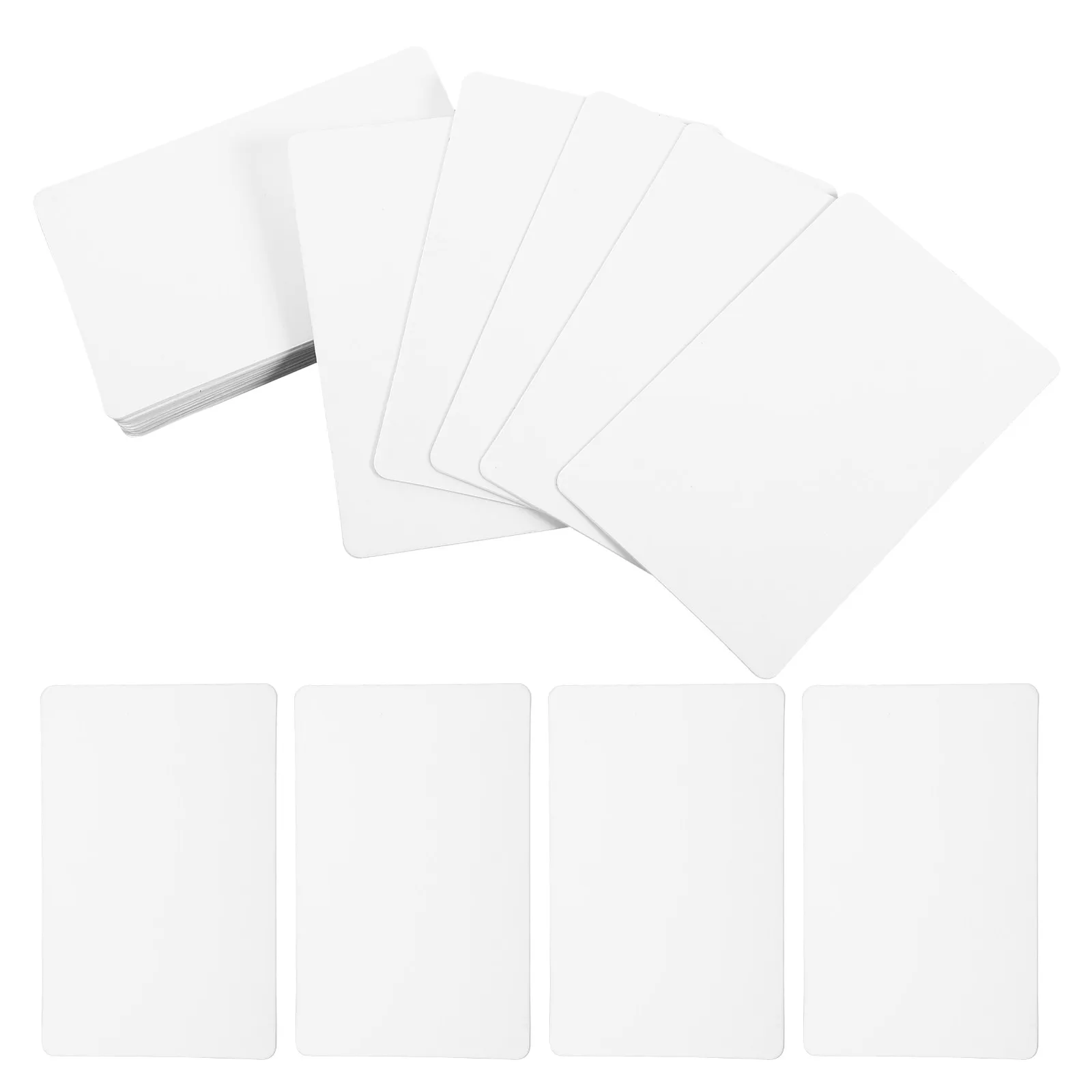 

100Pcs PVC Name Cards Blank Paintable Tags Unfinished Dual-Face Multi-Function Price Id Card DIY Craft Blank Business Cards