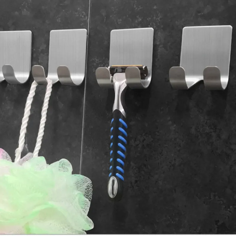 Stainless Steel Punch Free Razor Holder Storage Hook Wall Men Shaving Shaver Shelf Bathroom Razor Rack Wall Bathroom Accessories