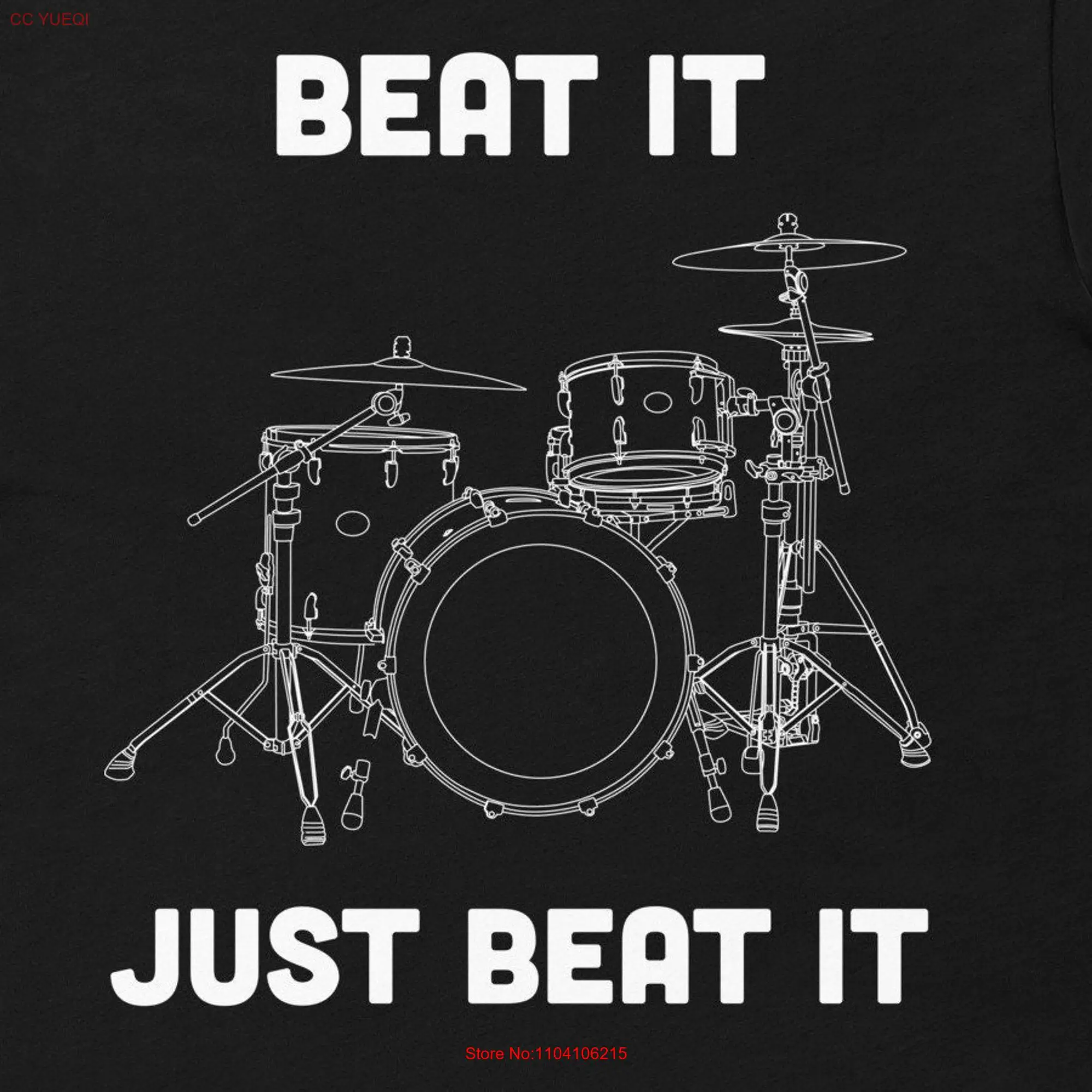 Percussionists Beat It Just Drummer Musician T Shirt long or short sleeves