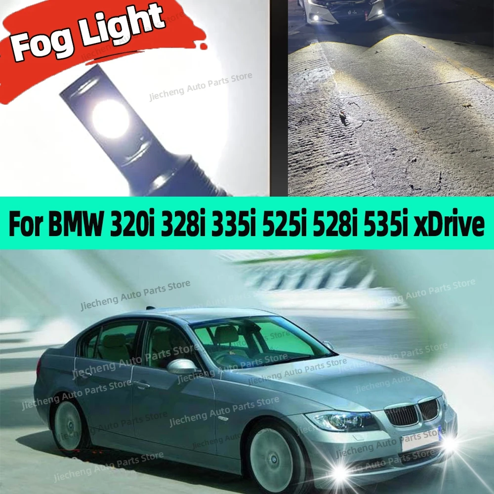 

2X LED Fog Lamp Car Fog Light Front Bulb 25000LM Ultra Bright 6000K For BMW 320i 328i 335i 525i 528i 535i xDrive Durable