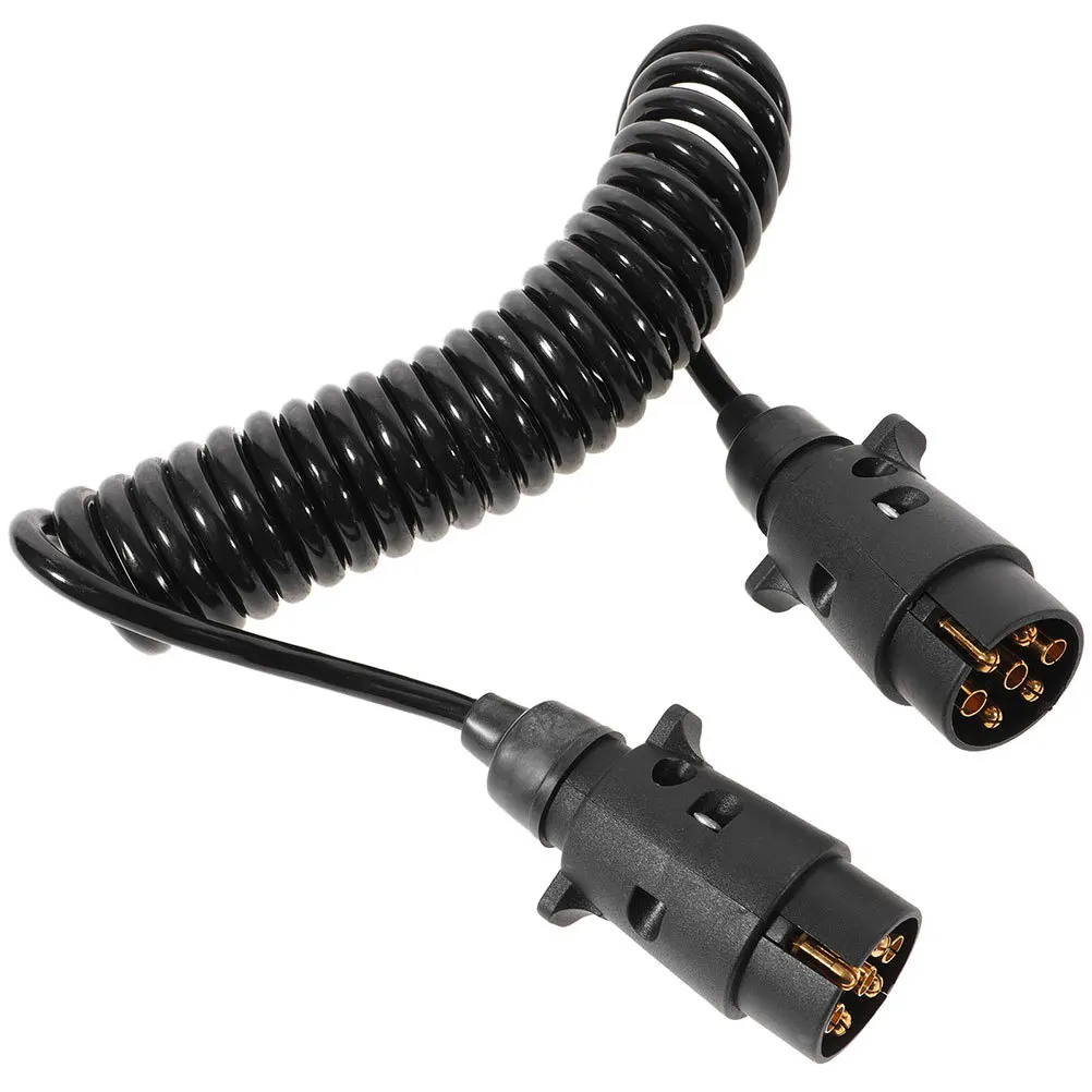 

Tpu Coiled Trailer Extension Cable Black for Flatbed Trailer Tail Lights Female Wiring Stretchable Coil Cord Power
