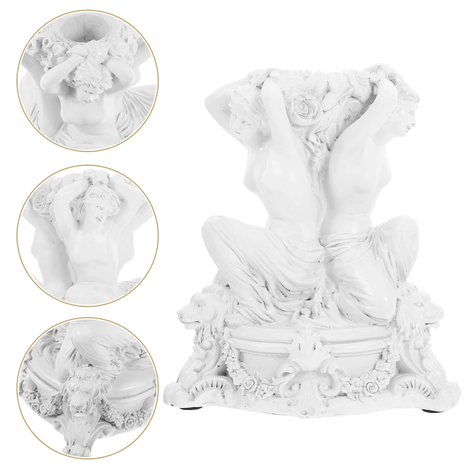 

Exquisite Nordic Mythological Figures Resin Holder Ornament Desktop Art Sculpture Candlestick Stand Tea Light Holder Home