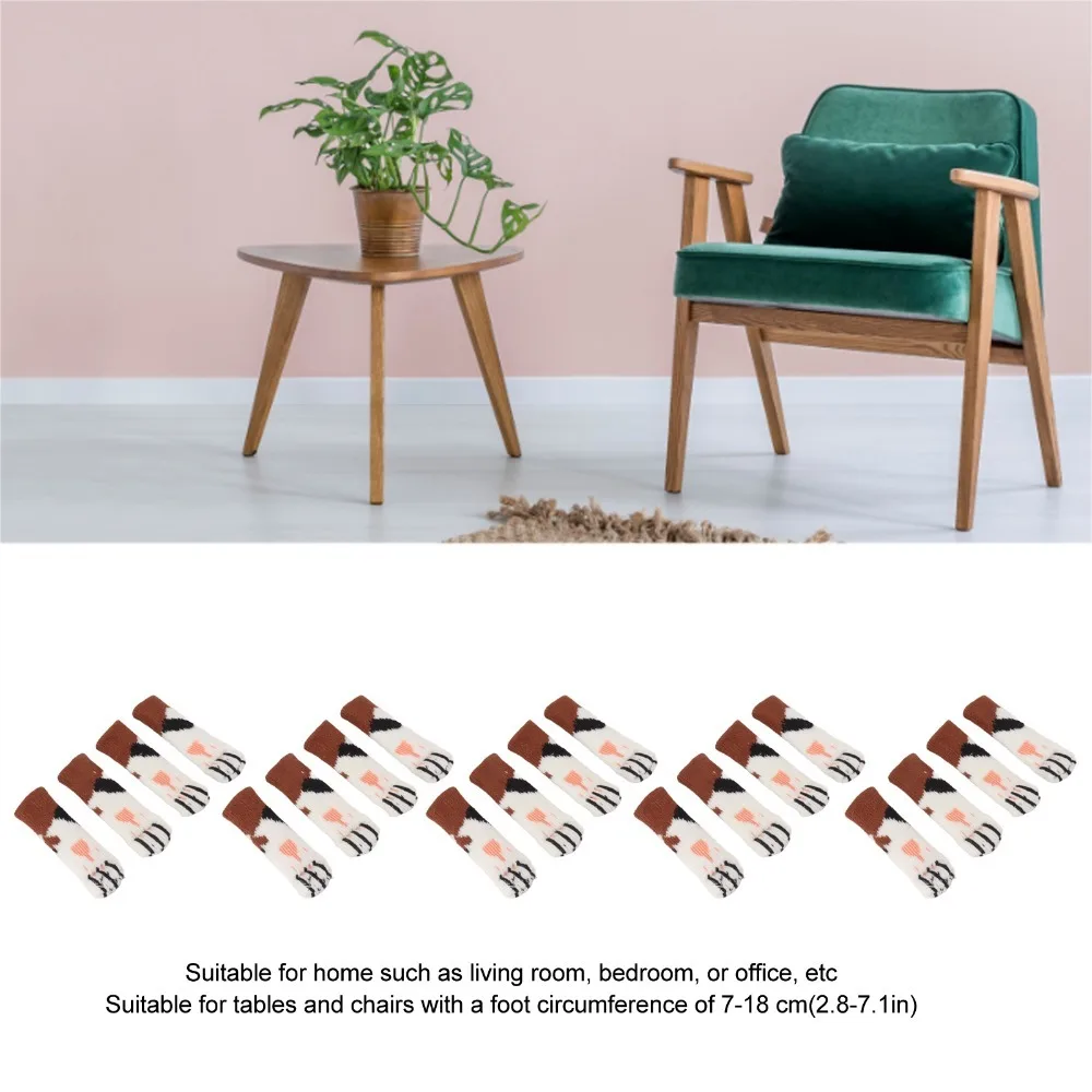 24 Pcs Thickened Design Furniture Feet Covers High Elasticity Noise-Reducing Chair Leg Floor Protectors
