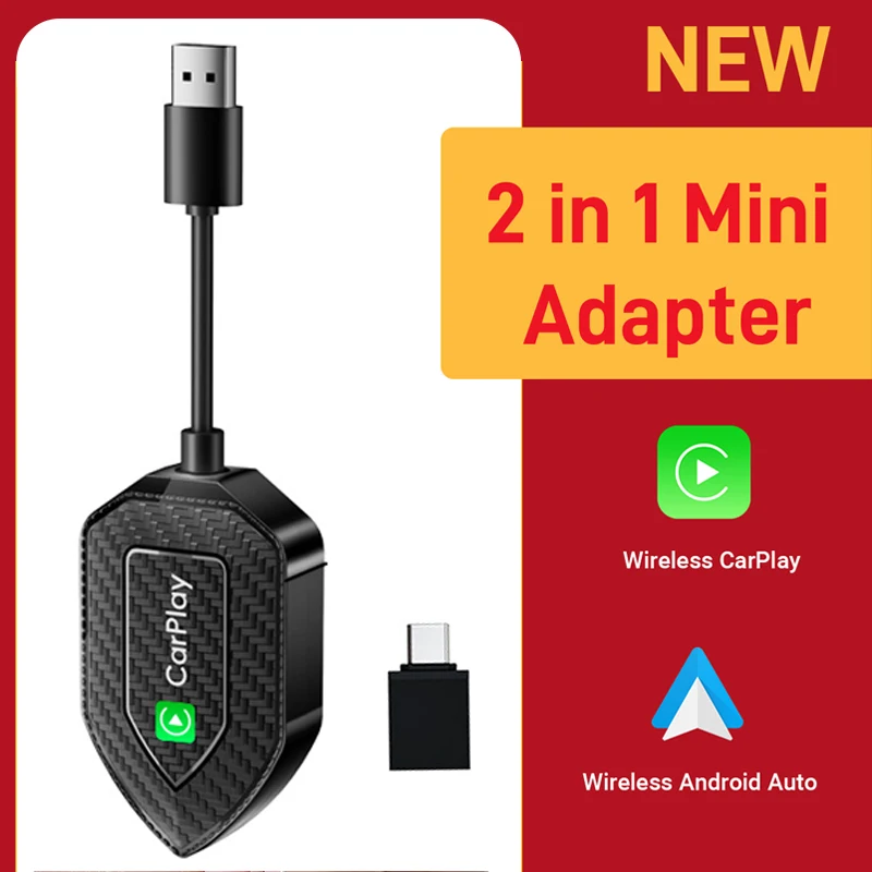

Auto Mini Box 2 In1 Carplay Android Wireless Carplay Adapter Wired to Wireless Carplay For Android Phone Plug And Play Auto Conn