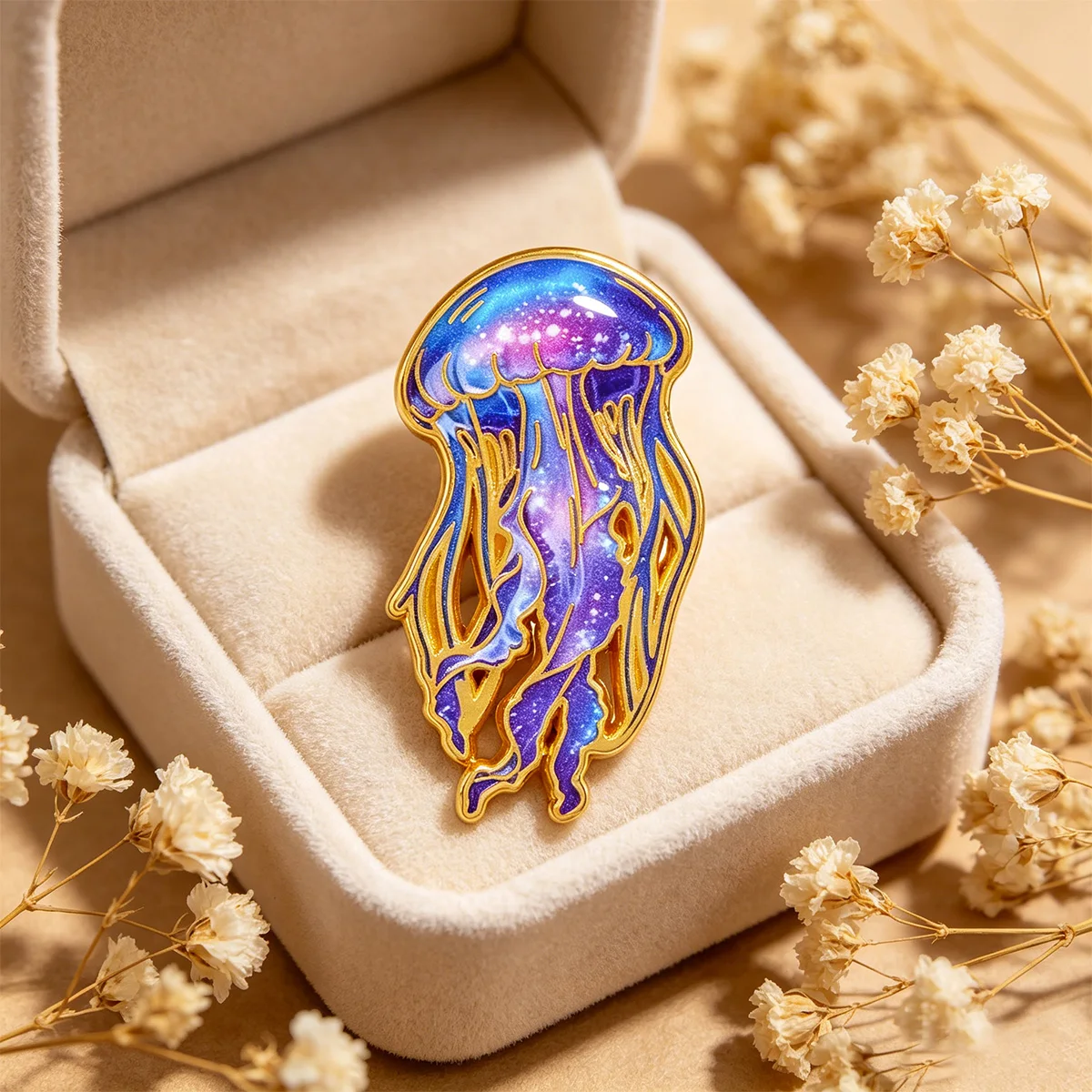 Jellyfish Enamel Pin Cartoon Brooch Lapel Pins Badge on Backpack Clothing Accessories Vintage Jewelry Friends Gifts