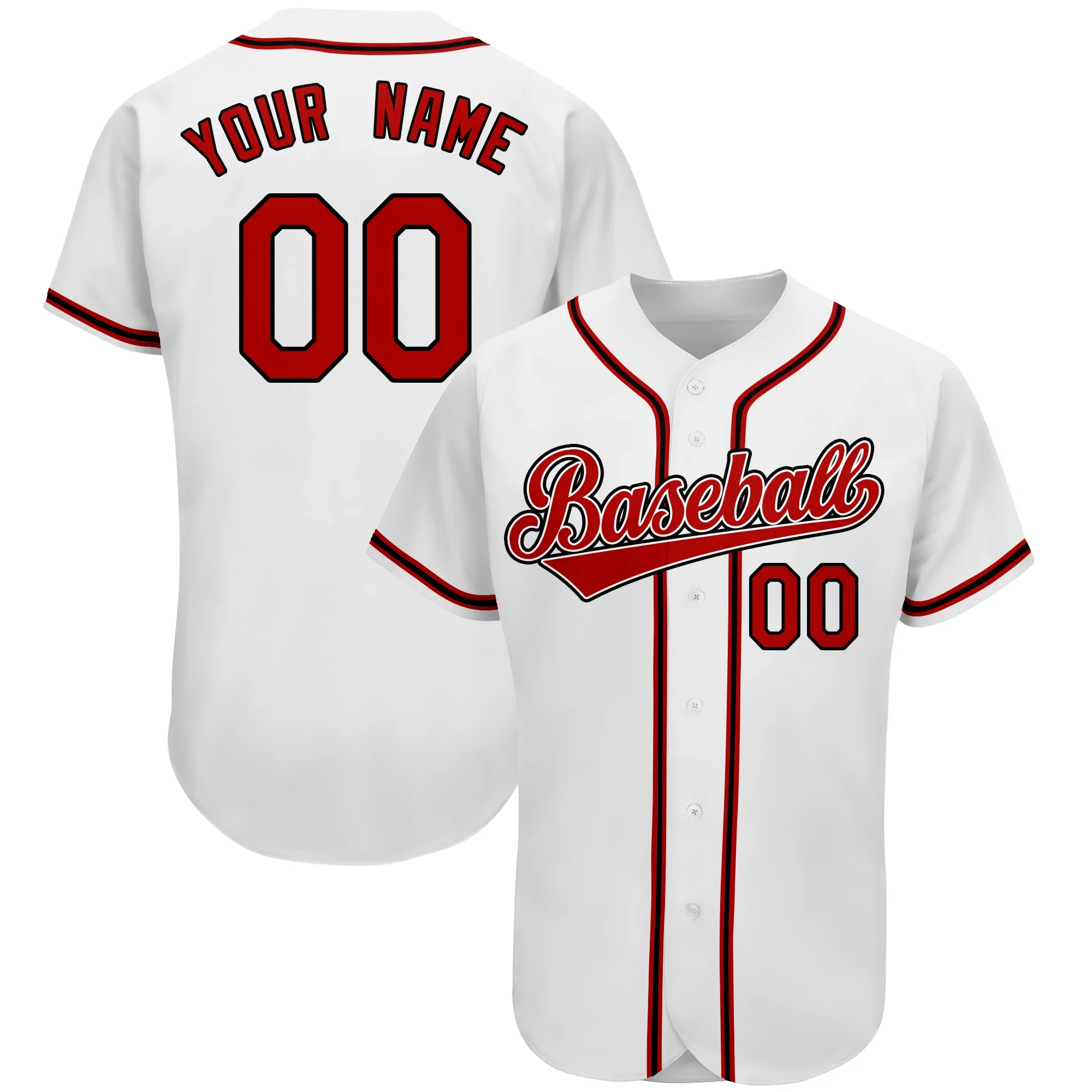 Customized Top Quality Baseball Jersey，Design Hip Hop Casual Men\'s Clothing，Small Button Down Tee Shirts With Team Name/Number