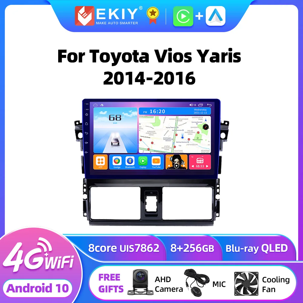 

EKIY T7 Android 10 Car Radio For Toyota Vios Yaris 2014-2016 Multimedia Video Player Carplay AUTO GPS Navi Stereo No 2din DVD HU