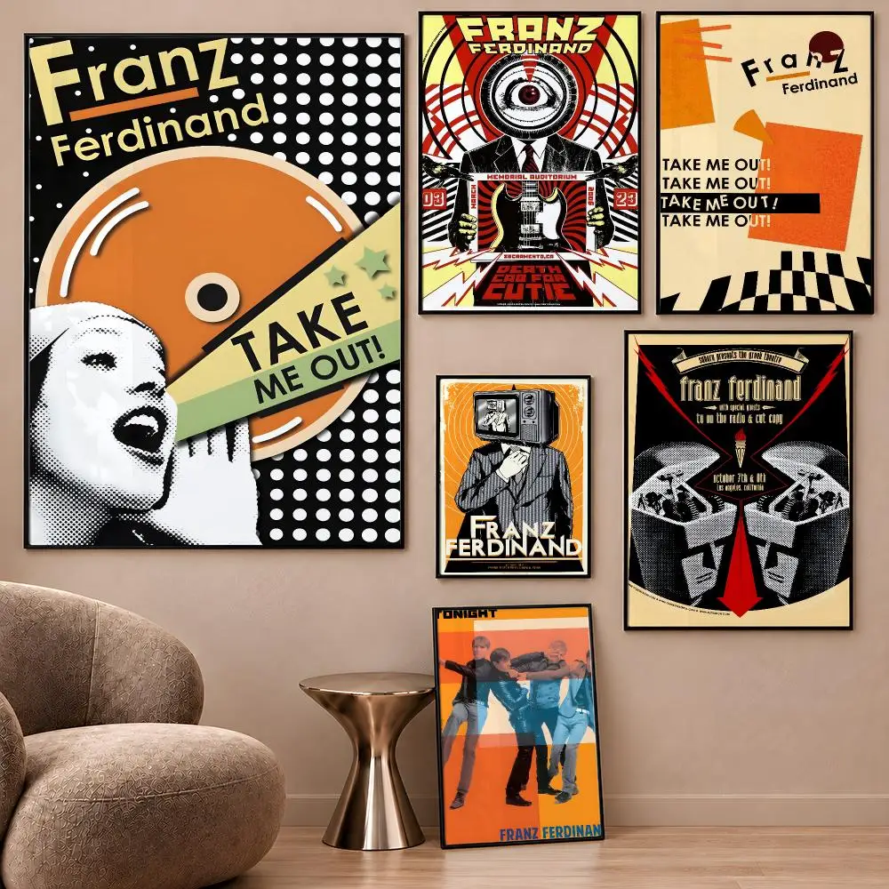Take Me Out Alex Franz Ferdinand Band Poster Aesthetic Wall Art Poster HD Waterproof PP Self Adhesive Bedroom Dorm Room Decor