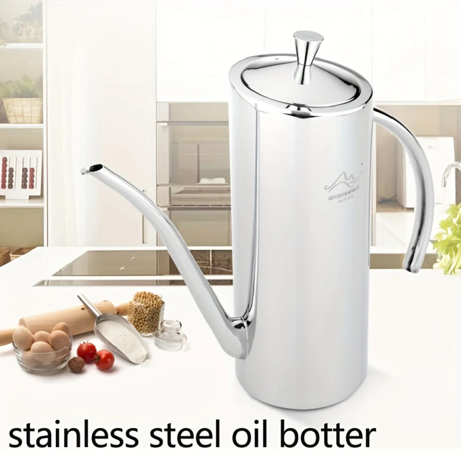 HARVESTER Stainless Steel Oil Dispenser - Leak-Proof, Drip-Free Kitchen & Restaurant Seasoning  Bottle