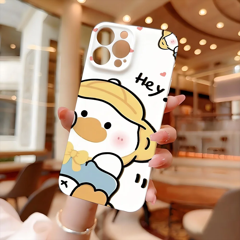 

Cartoon Duck Cute Phone Case FUNDA For IPhone 17 16 15 14 13 12 11 Plus Pro Max Mini Precise Hole Matching Film Covers