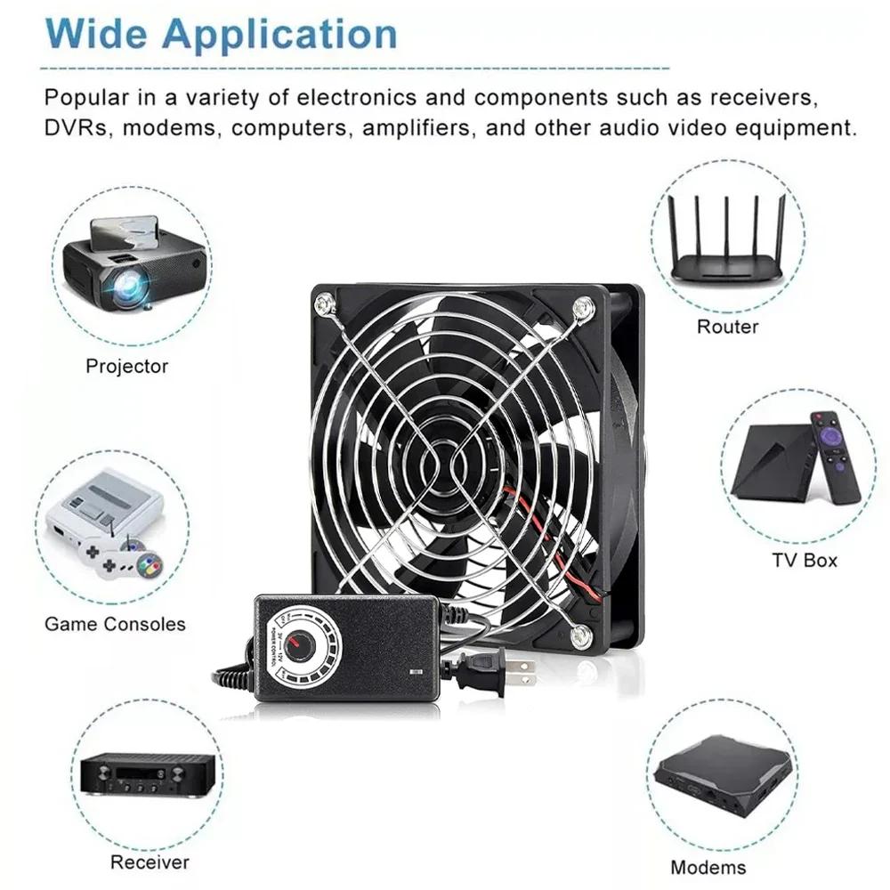 3000RPM Fan Cooling With Controller 120mm 12cm 12V 220V Btc Machine Chassis Workstation Cabinet Radiator Server Fan 2024 NEW